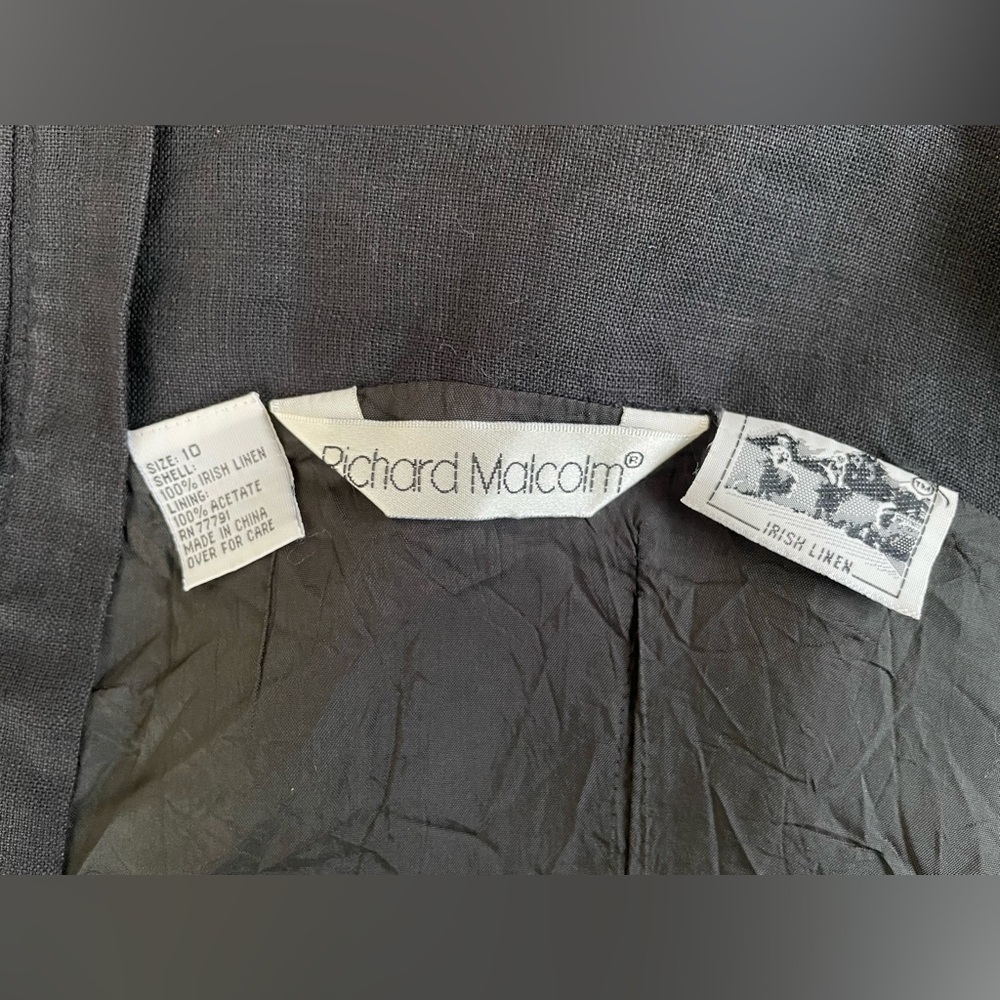 Richard Malcolm Black Irish Linen Sheath Dress - Picture 6 of 9